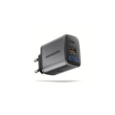 AXAGON ACU-PQ67D GaN nabíječka do sítě 67W, USB-A + USB-C, PD3.0/PPS/QC4+/SFC2.0/Apple, LCD display