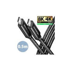 AXAGON BUCM4X-CM05AB NewGEN+ kabel USB-C <-> USB-C, 0.5m, USB4 Gen 3×2, PD 240W 5A, 8K HD, ALU, oplet, černý