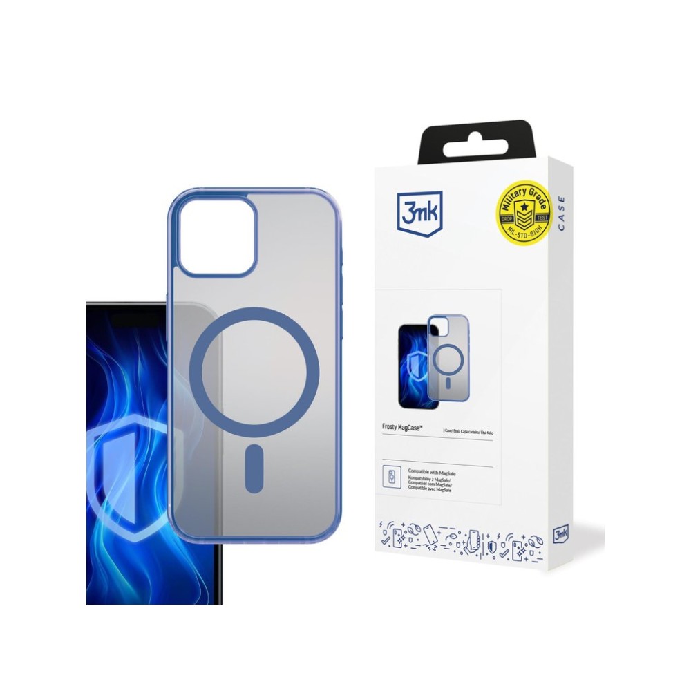 3mk ochranný kryt Frosty MagCase Blue pro Apple iPhone 14