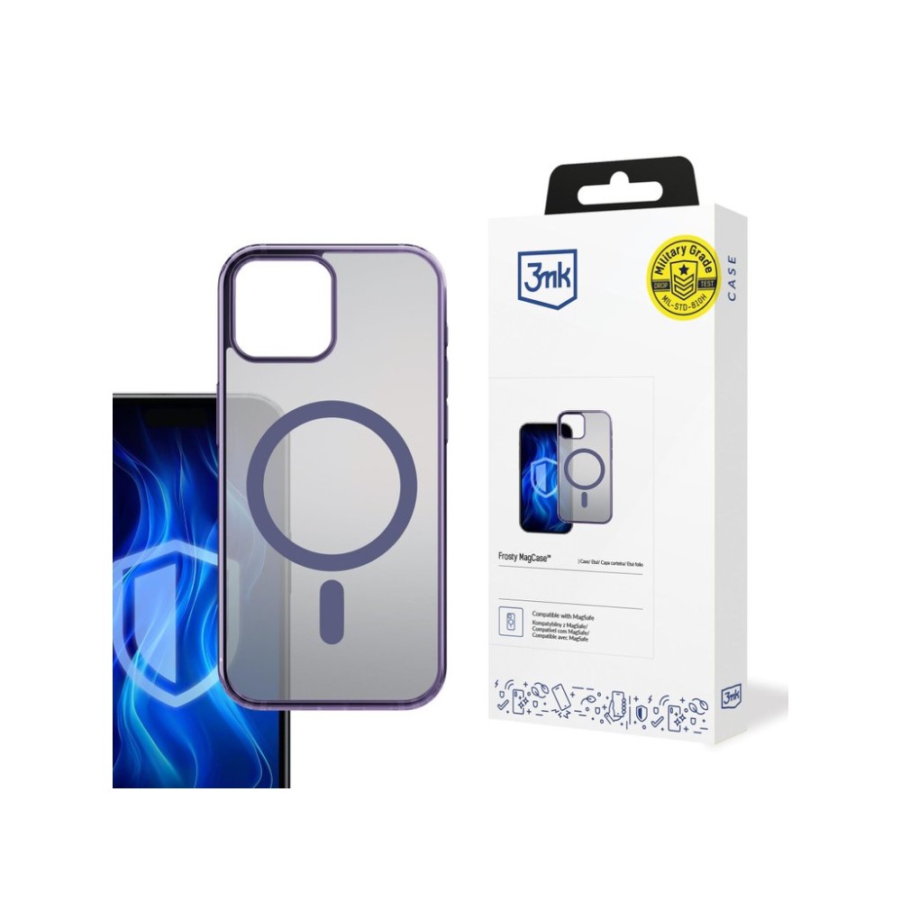 3mk ochranný kryt Frosty MagCase Purple pro Apple iPhone 15