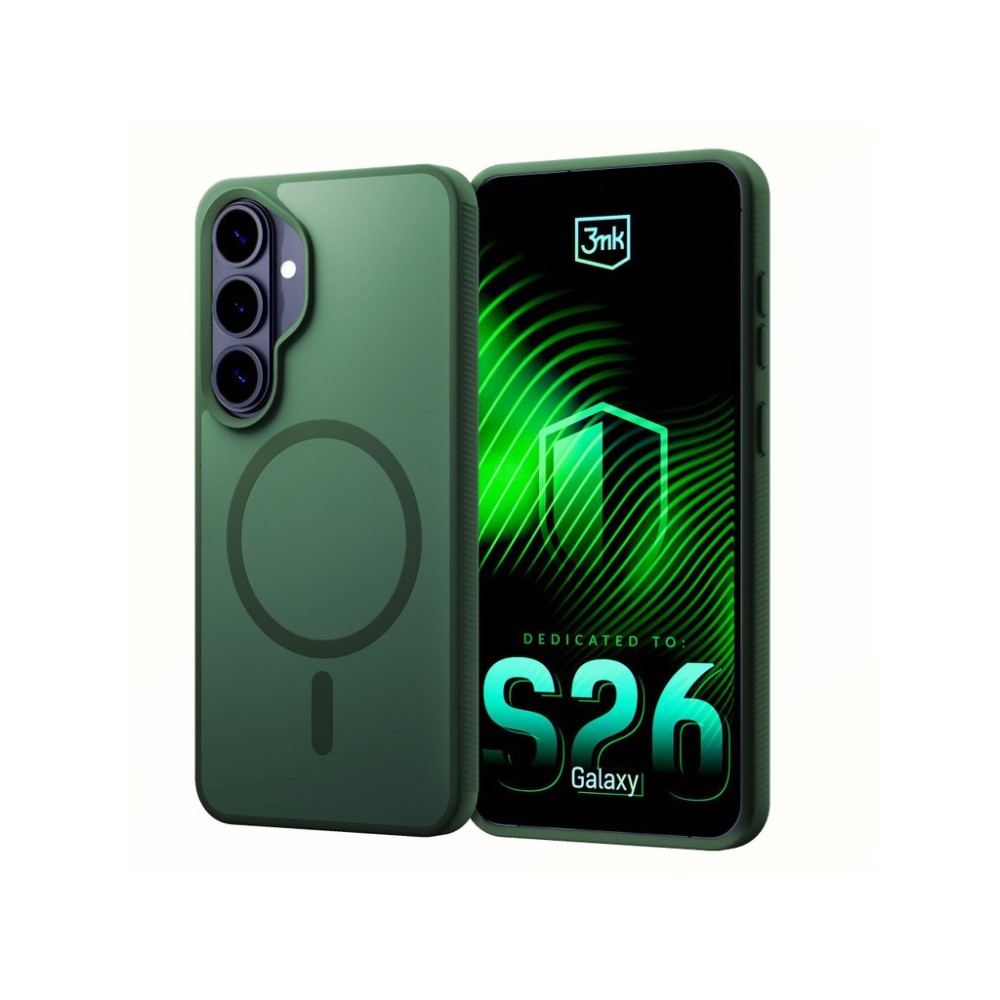 3mk ochranný kryt Smoke MagCase Green pro Samsung Galaxy S26+
