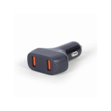 GEMBIRD Nabíječka do auta, 2x USB, rychlo-nabíječka, QC3.0, 36 W, černá