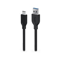 GENIUS nabíjecí kabel ACC-A2CC-3A, 100cm, USB-A na USB-C, 3A, QC3.0, opletený, černý