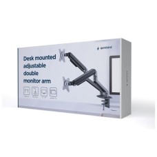 GEMBIRD Držák 2 monitorů na stůl MA-DA2-05, naklápěcí, až do 32” a 9kg, vesmírně šedý