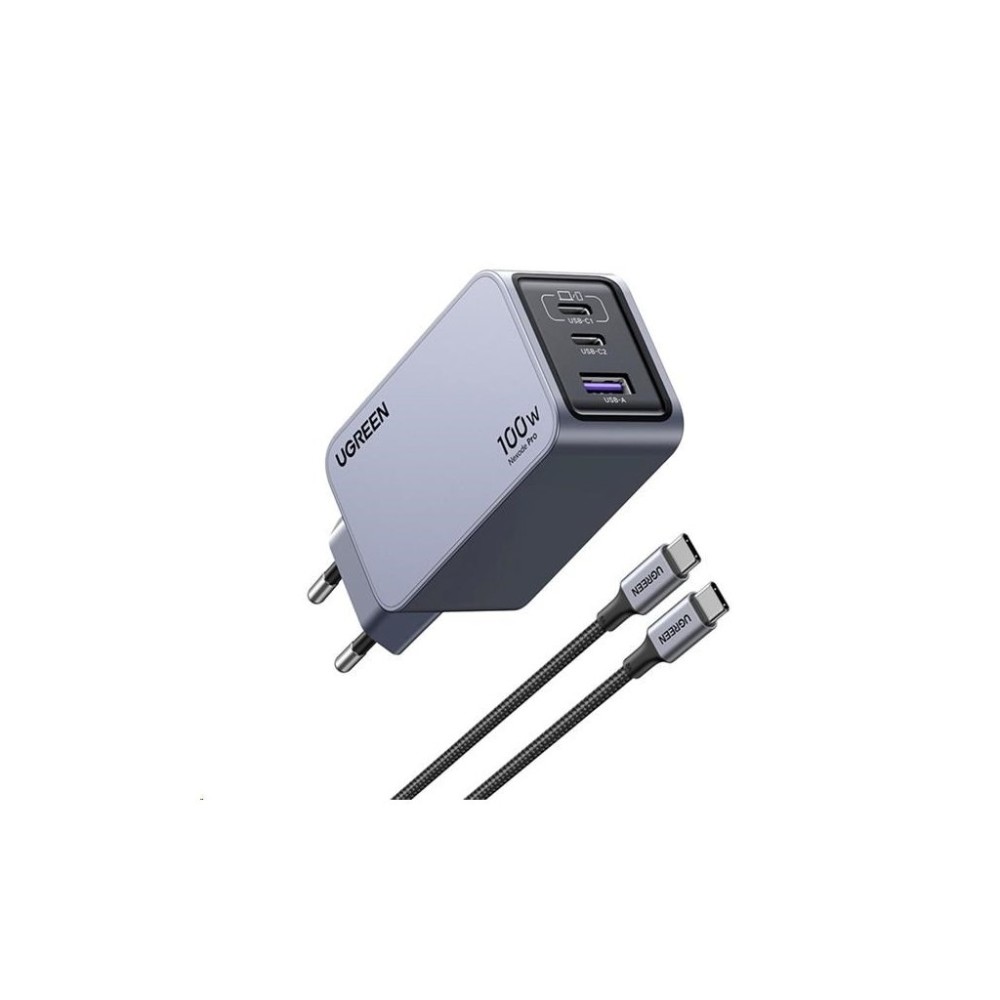 UGREEN síťová rychlonabíječka Nexode Pro 100W 3-Port, 2x USB-C, 1x USB-A
