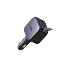 UGREEN rychlonabíječka do auta se zatahovacím kabelem 90W 3-Port, 2x USB-C,1x USB-A