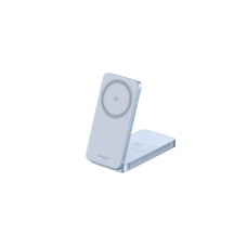 UGREEN magnetická bezdrátová nabíječka 2v1 MagFlow Qi2.2, 25W, MagSafe, stříbrná – 55963