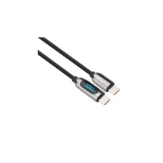 Solight USB-C kabel s displejem, USB-C konektor - USB-C konektor, 100W, 1m