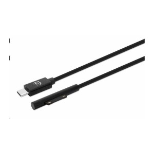 Manhattan nabíjecí kabel, Surface Connect to USB-C Charging Cable (M/M), 15 V / 3 A, 1.8m, černá