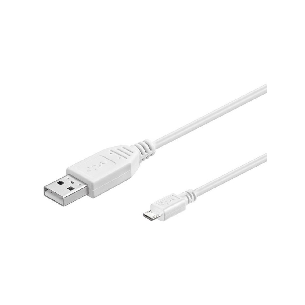 PremiumCord kabel micro USB 2.0, A-B 3m, bílá