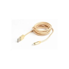 GEMBIRD Kabel USB 2.0 Lightning (IP5 a vyšší) nabíjecí a synchronizační kabel, opletený, 1,8m, zlatý, blister