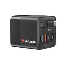 VERBATIM GaN Nabíječka do sítě, S kabelem, USB-C, USB-A, černá