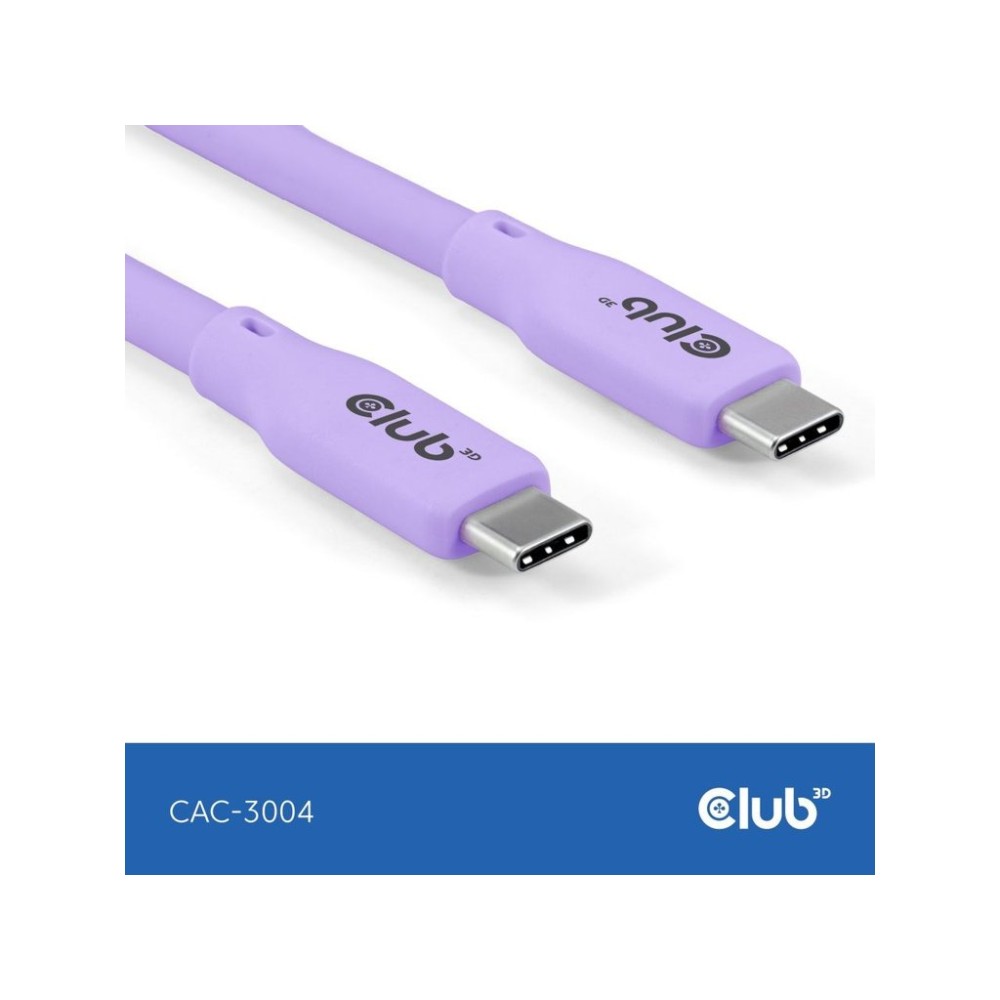 Club3D Kabel USB-C 4.0, 20Gbps, 4K60Hz, PD 240W, 2m, fialová