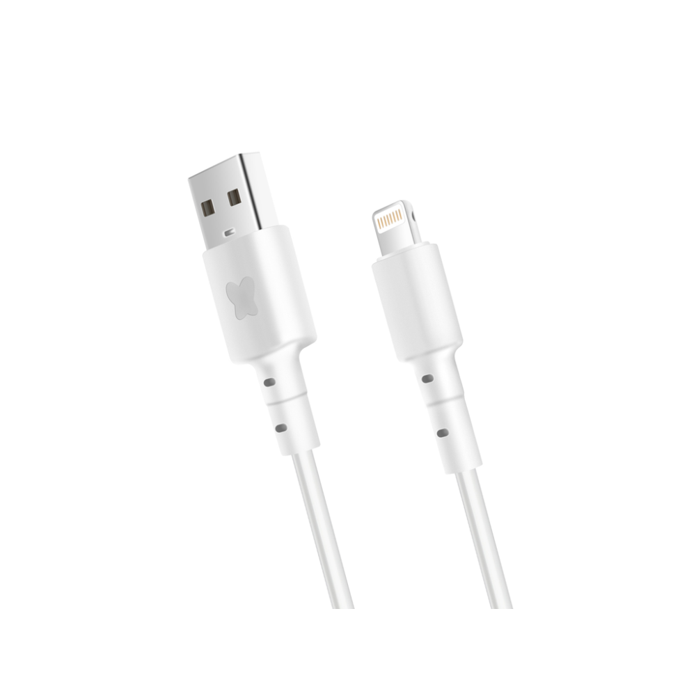 Datový a nabíjecí kabel Bonbon s konektory USB/Lightning, 1 metr, bílý