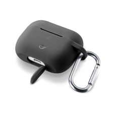 Ochranný kryt s karabinou Cellularline Bounce pro Apple AirPods Pro, černý