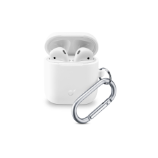 Ochranný kryt s karabinou Cellularline Bounce pro Apple AirPods 1 & 2, bílý