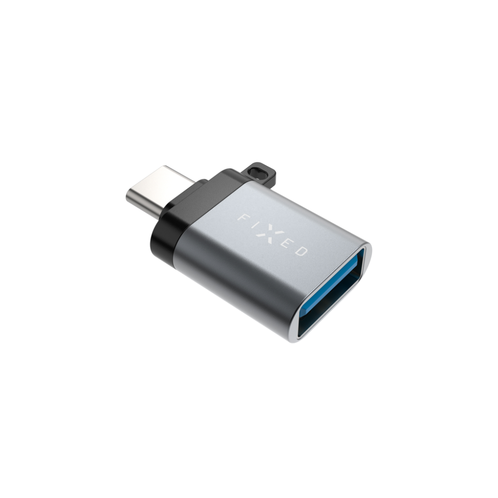 Redukce z hliníku FIXED Link USB-A na USB-C, šedá