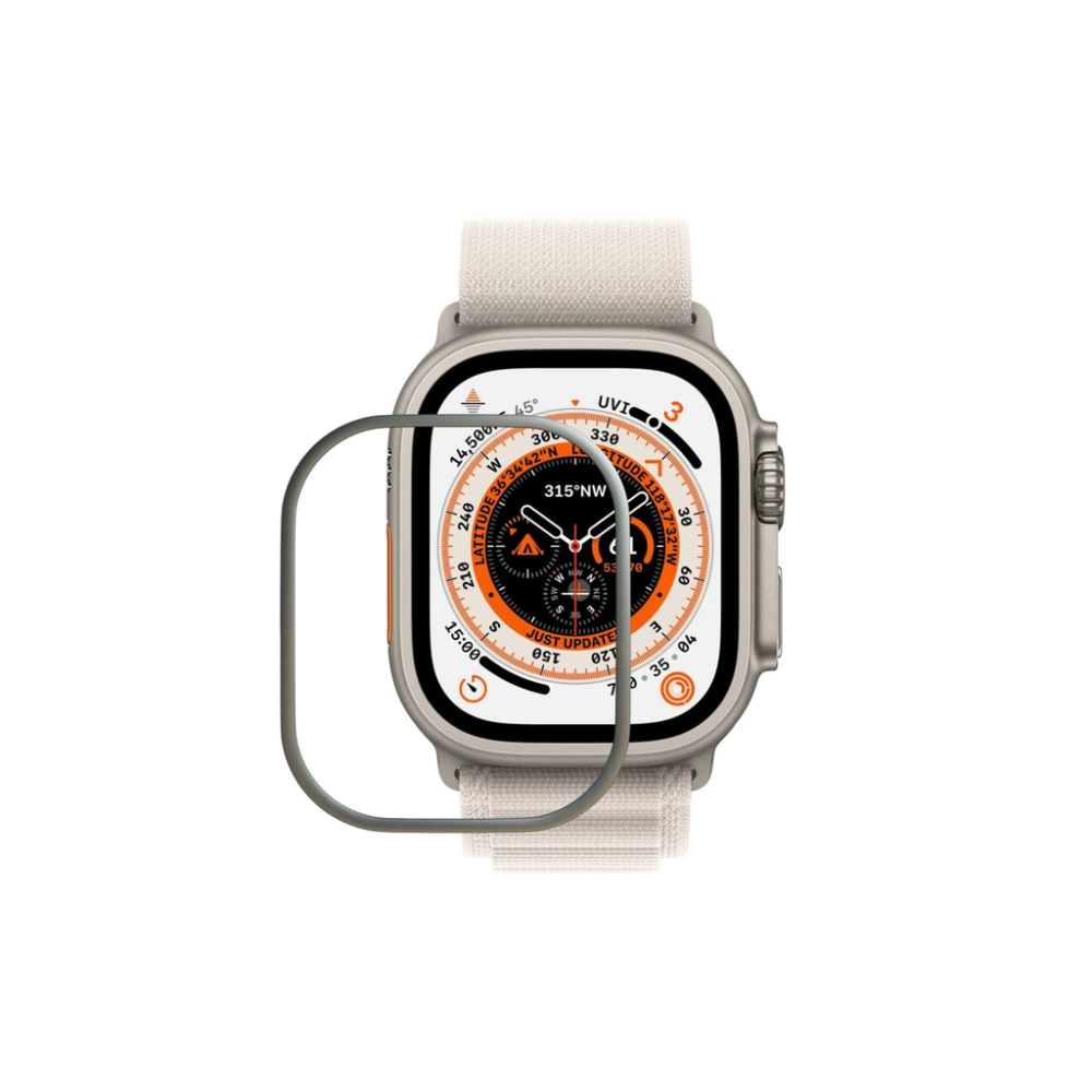 Rámeček z nerezové oceli pro Apple Watch Ultra 49mm, přírodní titan
