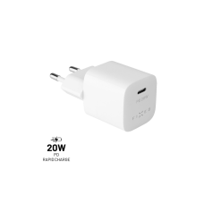 Síťová nabíječka FIXED Mini s USB-C výstupem a podporou PD, 20W, bílá
