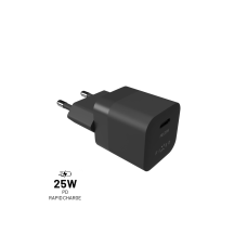 Síťová nabíječka FIXED Mini s USB-C výstupem a podporou PD, 25W, černá