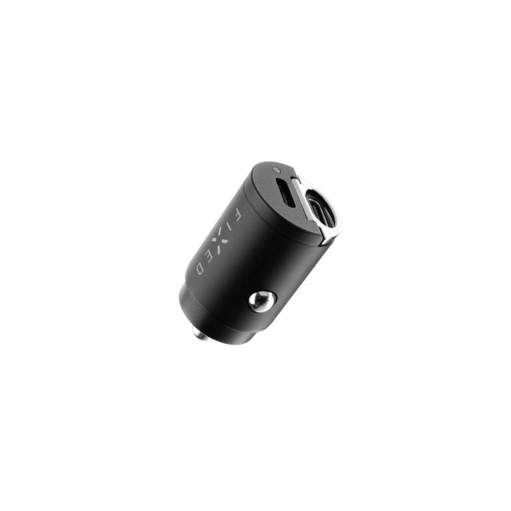 Autonabíječka FIXED s 2xUSB‑C výstupem v miniaturním provedení, podpora PD, 30W, černá