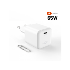 Síťová GaN nabíječka FIXED Mini s USB-C výstupem a podporou PD, 65W, bílá