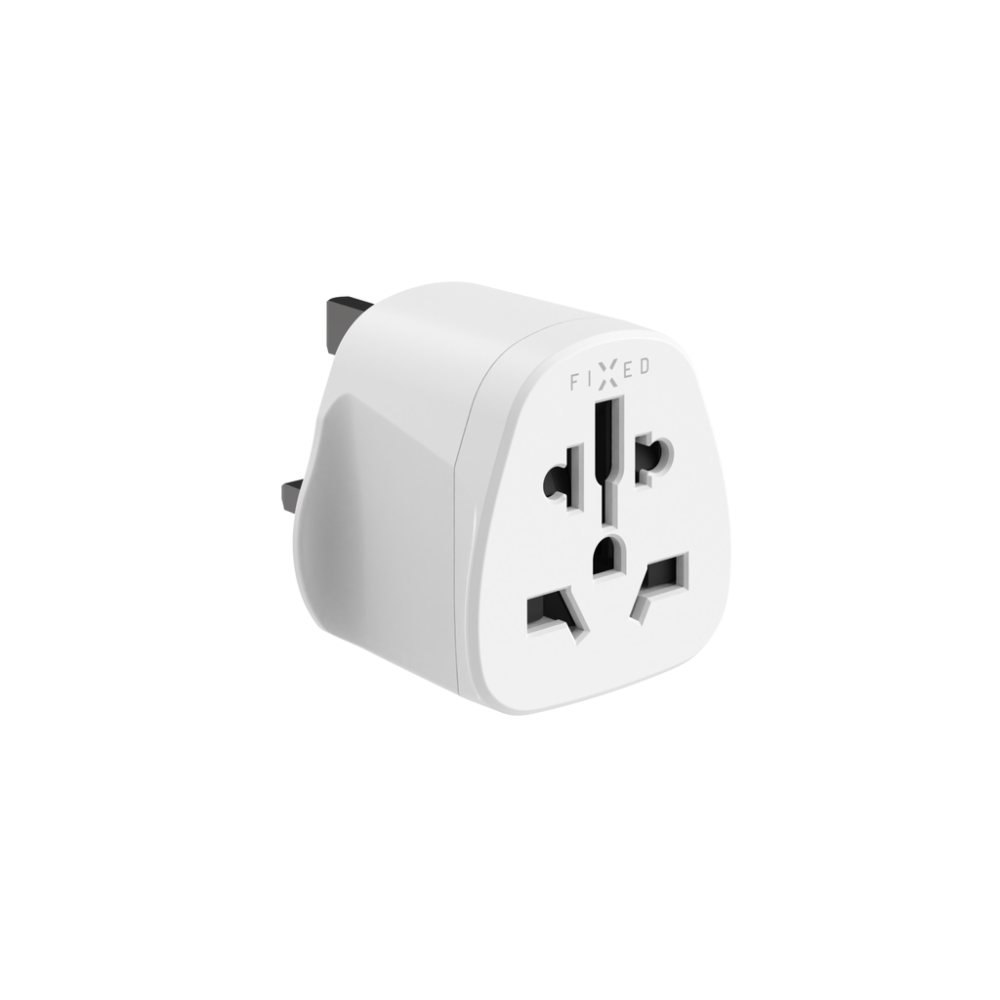 Adaptér FIXED UK Adapter pro EU/US/AUS do UK zásuvek, bílý