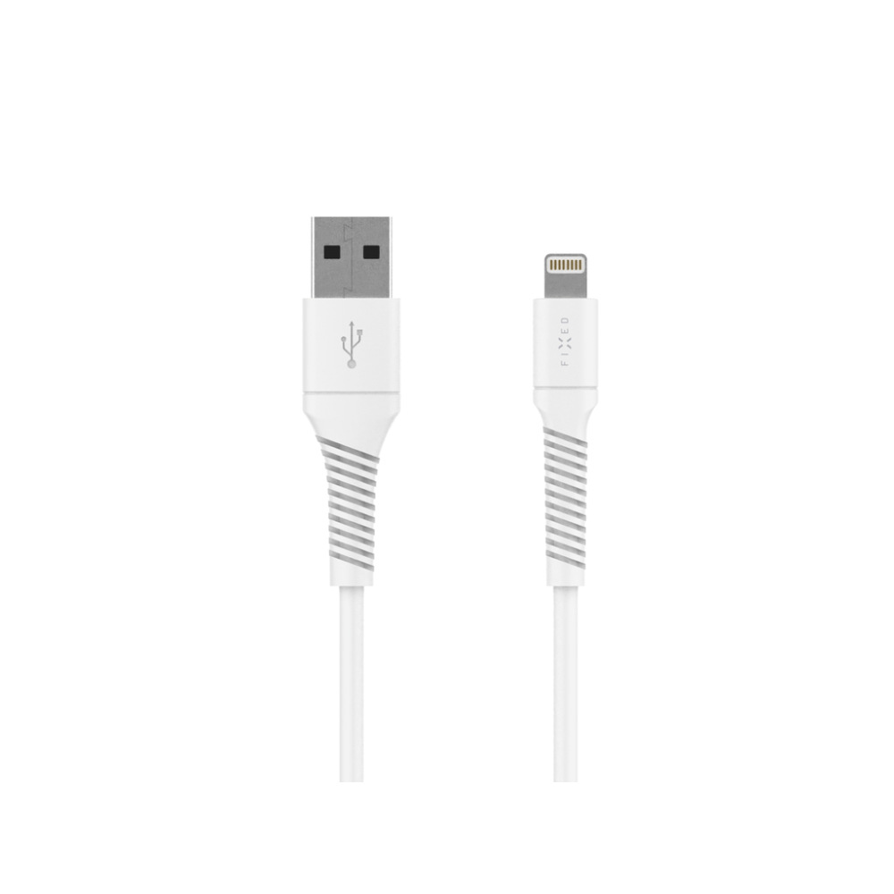 Datový a nabíjecí kabel FIXED USB/Lightning, 1,2 m, USB 2.0, bílý