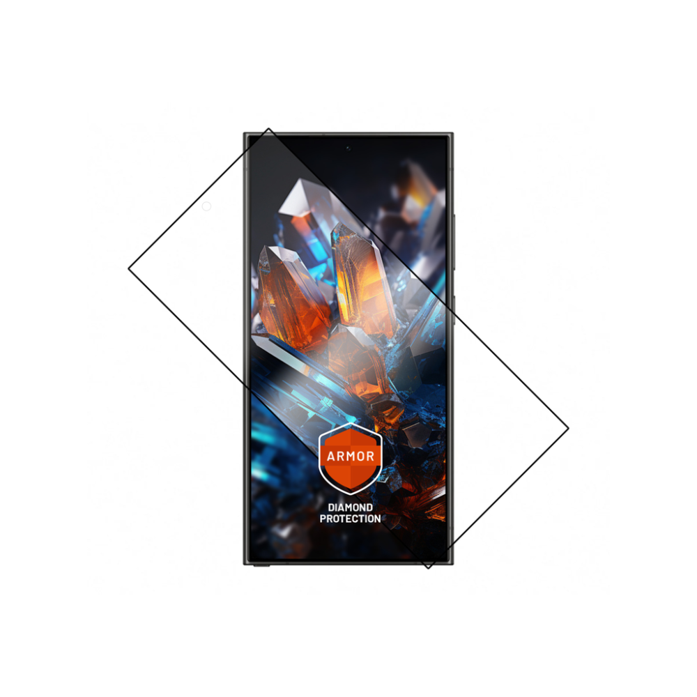 Prémiové ochranné tvrzené sklo FIXED Armor s aplikátorem pro Samsung Galaxy S24 Ultra, černé