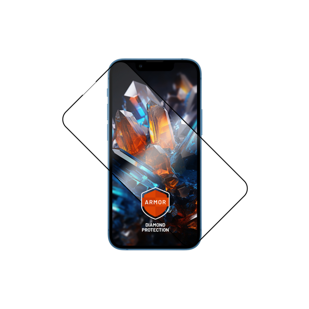 Prémiové ochranné tvrzené sklo FIXED Armor s aplikátorem pro Apple iPhone 13 Mini, černé