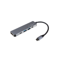 USB-C hub FIXED Mini 5-portový, hliníkový, šedý