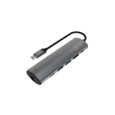 USB‑C hub FIXED Pro 6‑portový, hliníkový, šedý