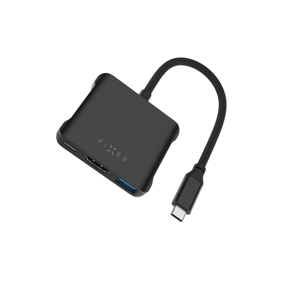 USB-C hub FIXED Quadri 5-portový s PD 3.1 140W, vesmírně černý