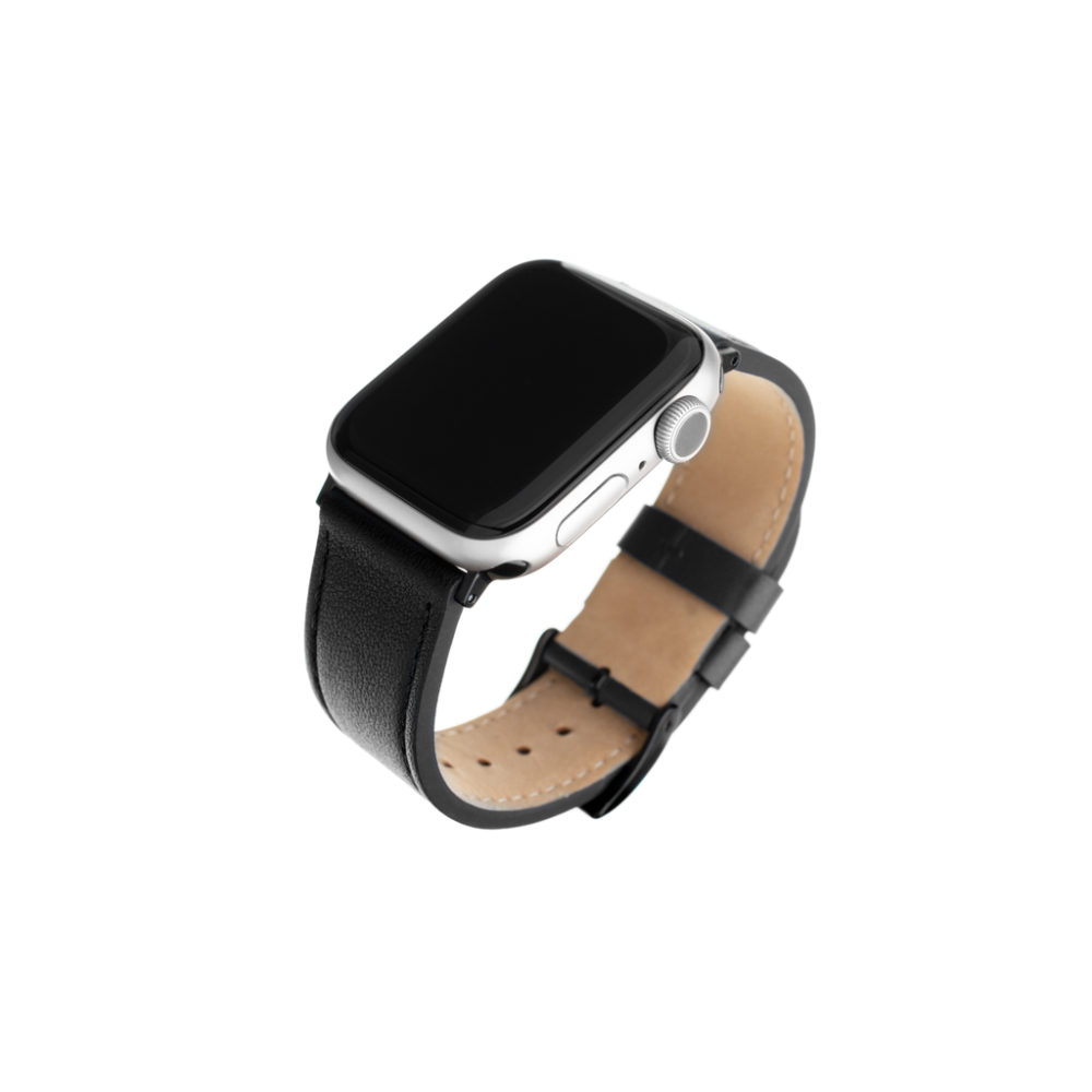 Kožený řemínek FIXED Leather Strap pro Apple Watch 38/40/41 mm, černý