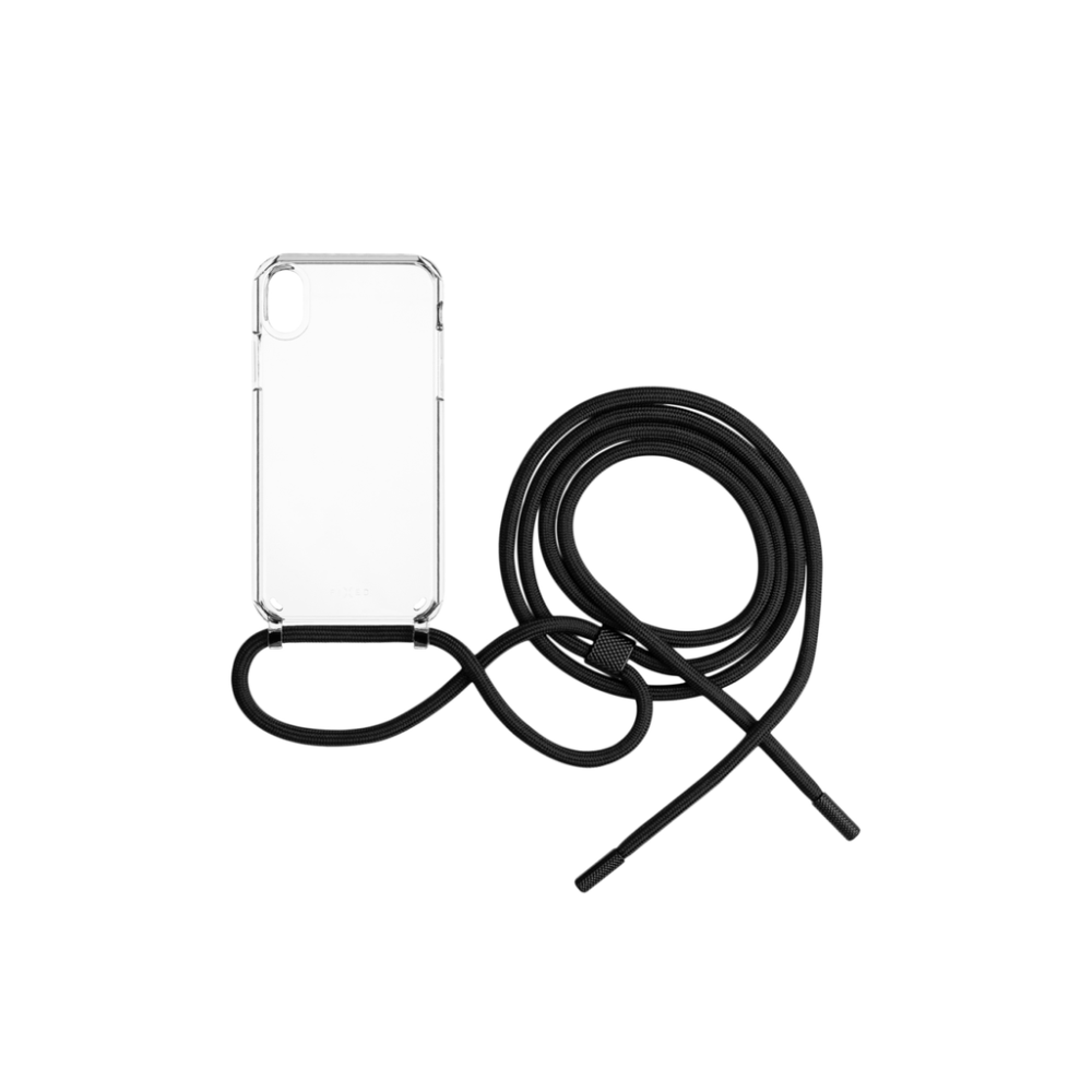 Pouzdro FIXED Pure Neck s černou šňůrkou na krk pro Apple iPhone XR