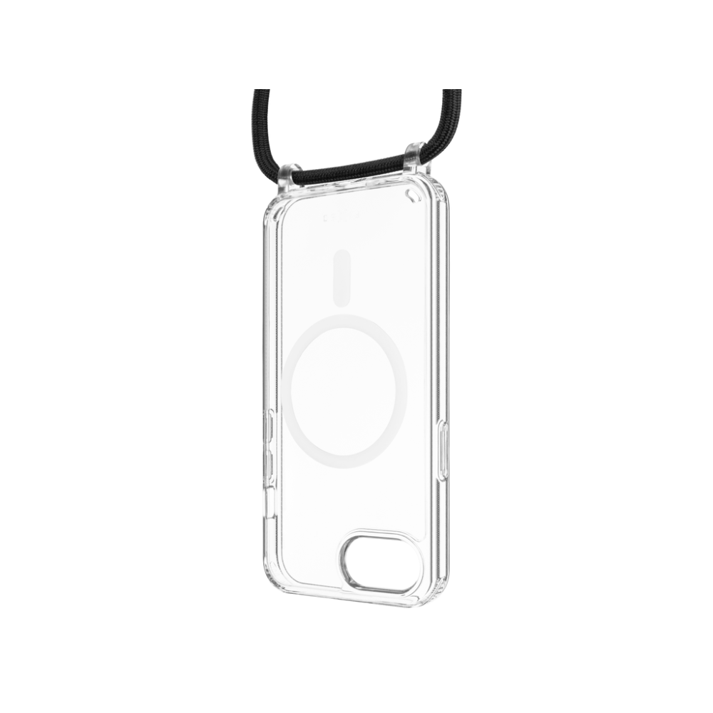 Pouzdro FIXED MagPure Neck s černou šňůrkou na krk pro Apple iPhone 17e/16e