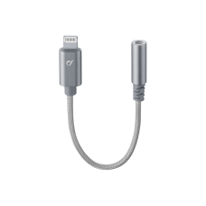 Adaptér Cellularline Music Enabler Lightning na 3,5 mm jack, MFi certifikace, šedý