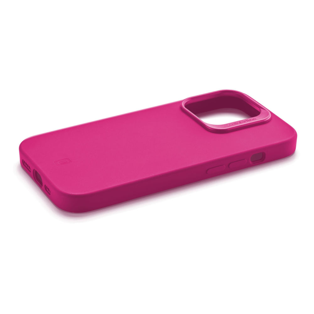 Ochranný silikonový kryt Cellularline Sensation Plus pro Apple iPhone 15 Pro, růžový