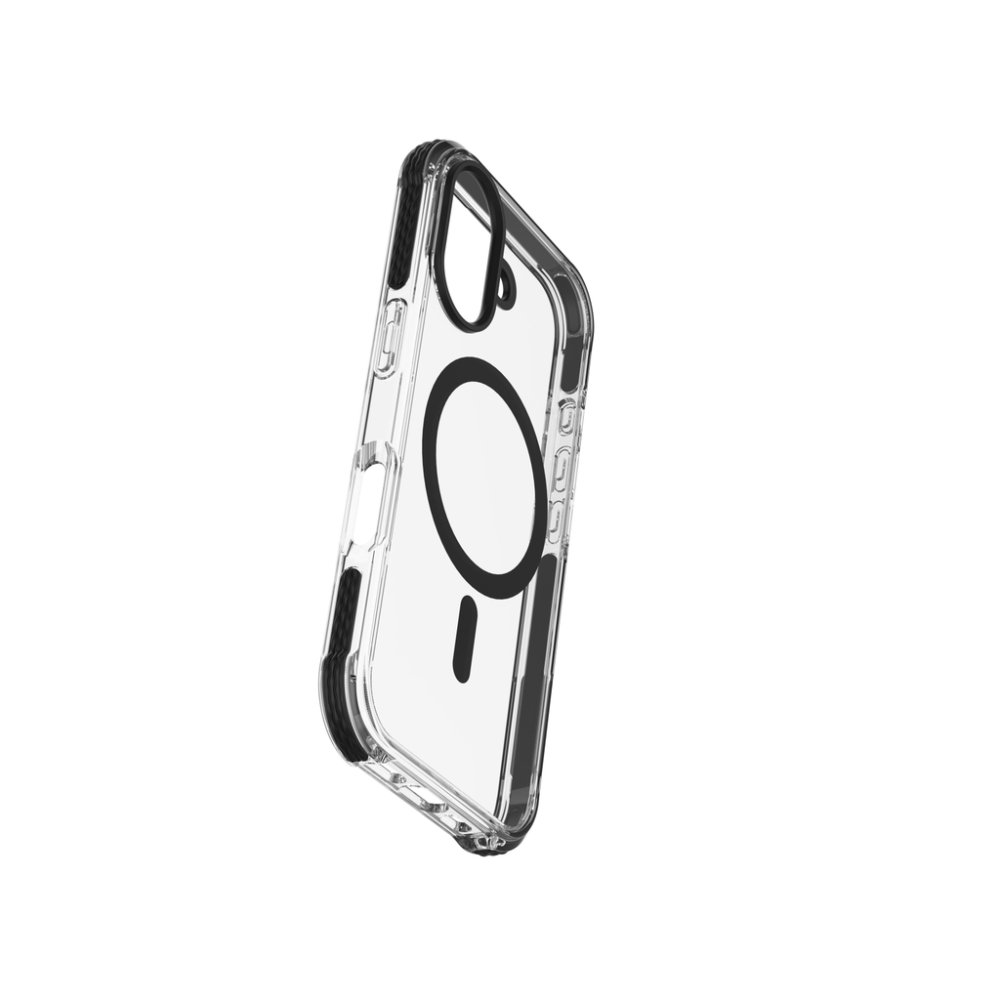 Ochranný kryt Cellularline Tetra Force Strong Guard Mag s podporou Magsafe pro Apple iPhone 16, transparentní